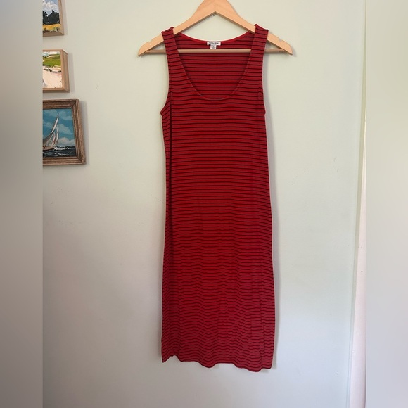Anthropologie splendid Striped Red Sleeveless Jersey Dress - Picture 2 of 5